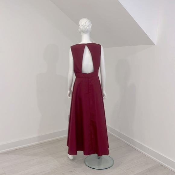 NWT SAMPLE SALE Lela Rose LR242 size 16 Burgundy Mikado PRISTINE - Picture 3 of 7